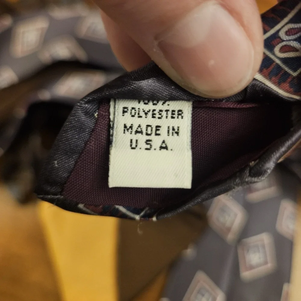 Vintage Men's Ties Lot Of‎ 3 Brown Geometric Hudsons Buckingham Polyester Silk